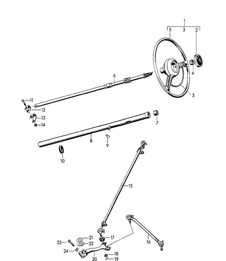 Volante / Albero dello sterzo / Tirante / e Braccio dello sterzo 356 1950-1955  Volante / Albero dello sterzo / Tirante / e Braccio dello sterzo 356 1950-1955