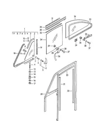 Vitre latérale / Vitre de porte (Modèle : CARRERA, COUPE, GRAN TURISMO) 356 / 356A 1950-1959