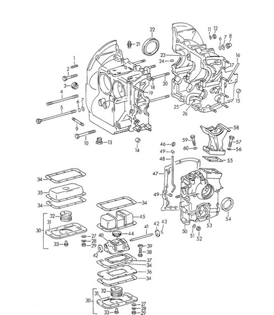 Diagram 101-005 Porsche 356 (1950-1965) Engine