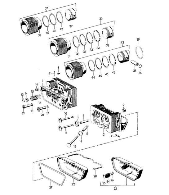 Diagram 103-000 Porsche 996 C2 3.4L 1997-08/01 Engine