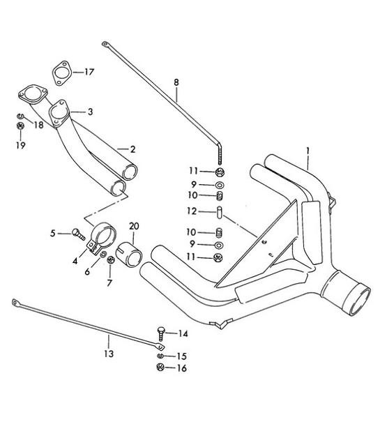 Diagram 202-008 Porsche Cayenne S/GTS 4.8L 2007>> Fuel System, Exhaust System