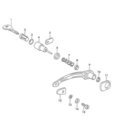 Maniglia esterna porta / e Parti singole 356B / 356C 1960-1965 Maniglia esterna porta / e Parti singole 356B / 356C 1960-1965