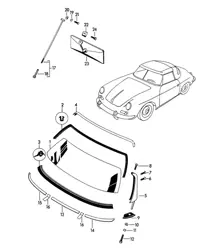 Fensterverglasung (Modell: ROADSTER) 356B / 356C 1960-1965