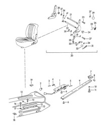 Seat rail / Reclining seat fitting   356B-T6 / 356C 1960-65 Seat rail / Reclining seat fitting   356B-T6 / 356C 1960-65