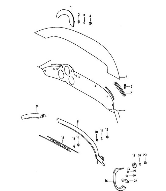 Diagram 809-005 Porsche Panamera 970 MK1 (2009-2013) Body