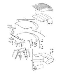 Capote / Revêtement de capote (Modèle : CABRIO) 356B / 356C 1960-65