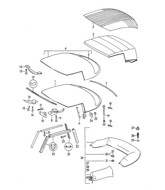 Diagram 811-020 Porsche 356 (1950-1965) Body