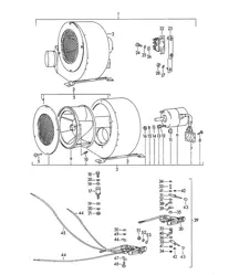Ventilatore radiale / Ventilatore aggiuntivo per installazione successiva (Modello: COUPE -REUTTER- CABRIO HARDTOP CARRERA GT) 356B / 356C 1960-65