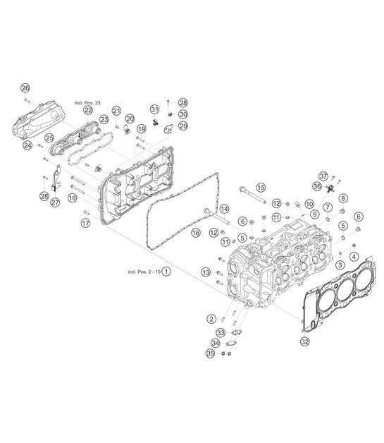 Diagram 1.1-05 Porsche Cayman S 3.4L 987C 2005-08 Engine