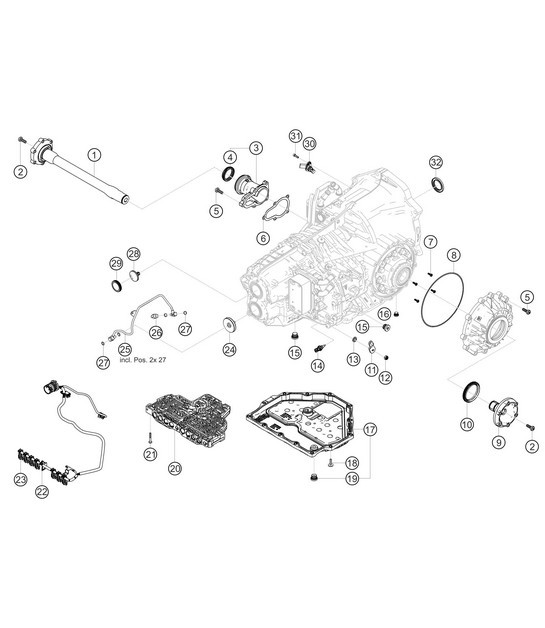 Diagram 3.3-02 Porsche Cayman 2.7L 987C 2006-08 Transmission