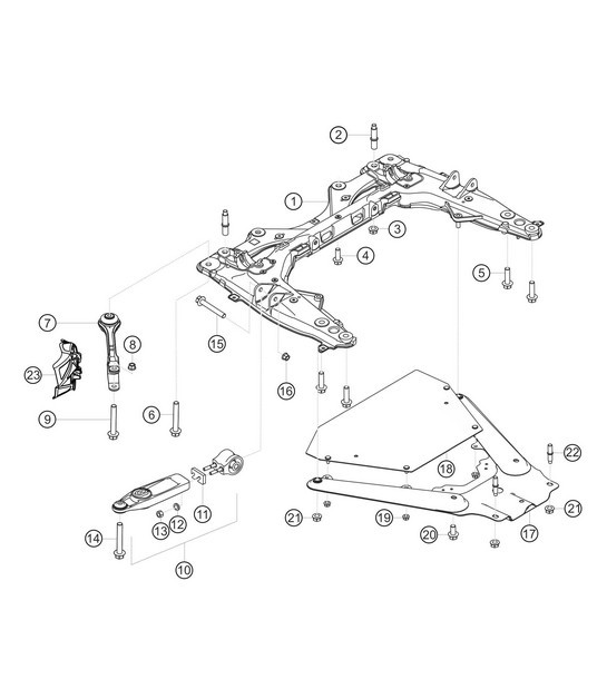 Diagram 4.4-01 Porsche Cayman 718C (982C) 2017>> Front Axle, Steering