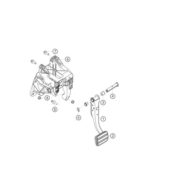 Diagram 7.7-02 Porsche 996 (911) (1997-2005) Hand Lever System, Pedal Cluster 