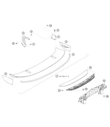 Rear blade and spoiler 718 Cayman GT4 RS Clubsport 2020-2024