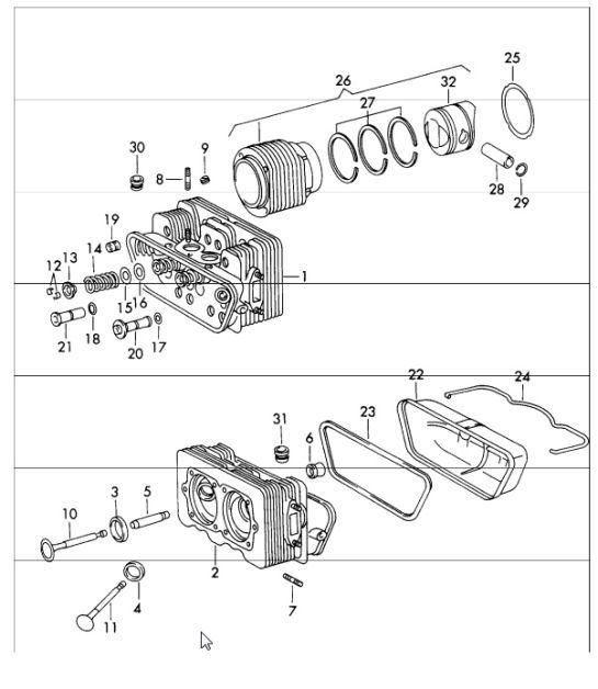 Diagram 103-05 Porsche 944 Turbo S 2.5L 8V 1988>> 