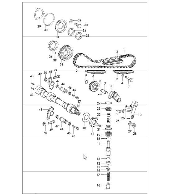 Diagram 103-15 Porsche Cayenne 9PA (955) 2003-2006 Engine