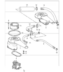 damper filter 2. version - KNECHT - not for (S) + (D) engine number: M 074 2480 >>,  for (S) + (D) engine number: M 083 1749 >> and for (F) (I).  912 TARGA UPTO 1968