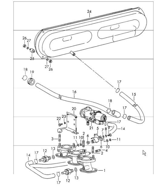 Diagram 107-30 Porsche Boxster S 981 3.4L 2012-16 Engine