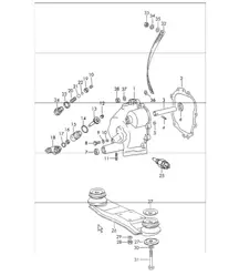 Getriebedeckel, Getriebeaufhängung, Sportomatic 911 1965-69