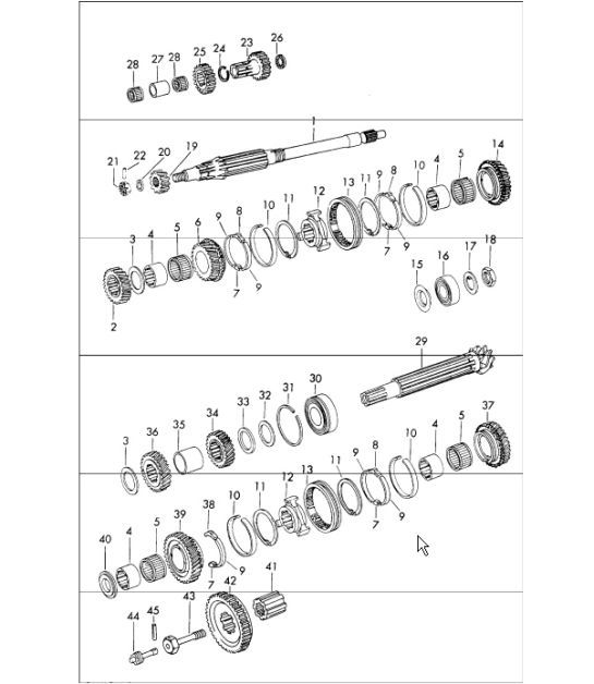 Diagram 308-05 Porsche 996 C4 3.4L 1997-08/01 Transmission