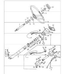 steering shaft, steering wheel, steering column switch For 911 UPTO 1967