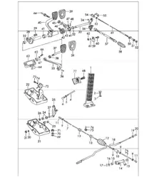 Pedale für linksgelenkte Fahrzeuge mit Schaltgetriebe 911 1965-69