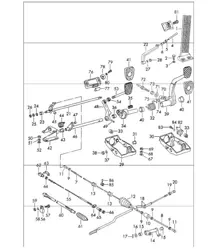 Pedale für Rechtslenkerfahrzeuge mit Schaltgetriebe 911 1965-69