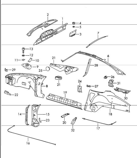 Diagram 801-20 Porsche Cayenne Turbo S 4.5L 2006>> Body