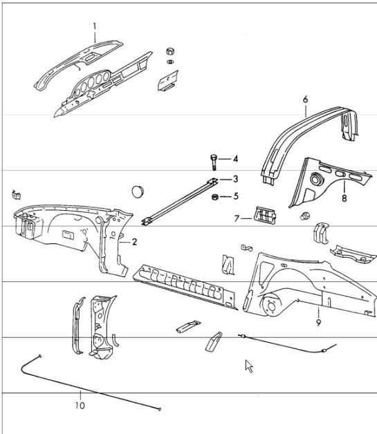 Diagram 801-25 Porsche 911 & 912 (1965-1989) Body