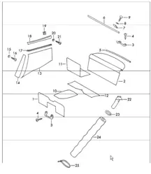 interior equipment Rear 911 1965-69