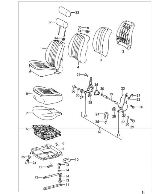 Diagram 808-05 Porsche 991 Cabriolet 4 3.0L (370 Bhp) Body