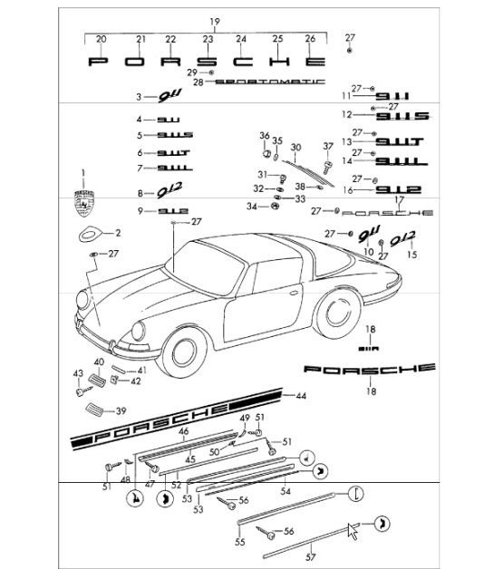 Diagram 810-00 Porsche 996 C2 3.4L 1997-08/01 Body