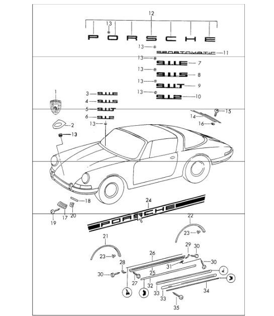 Diagram 810-01 Porsche 911 & 912 (1965-1989) Body