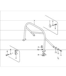roll bar, number plate, mount 911 1965-69
