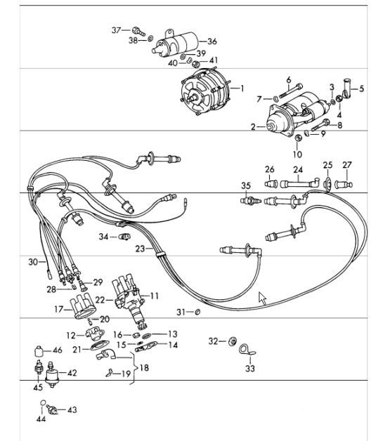 Diagram 901-00 Porsche Boxster 718 (982) 2017>> Electrical equipment