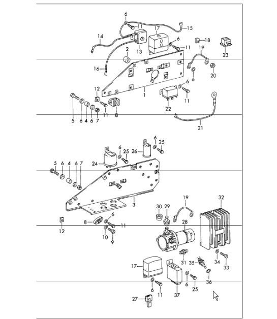 Diagram 901-10 Porsche 911 1978-1983 3.0L / SC Electrical equipment