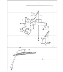 rear window wiper for Left-Hand Drive cars 911 1965-69 rear window wiper for Left-Hand Drive cars 911 1965-69