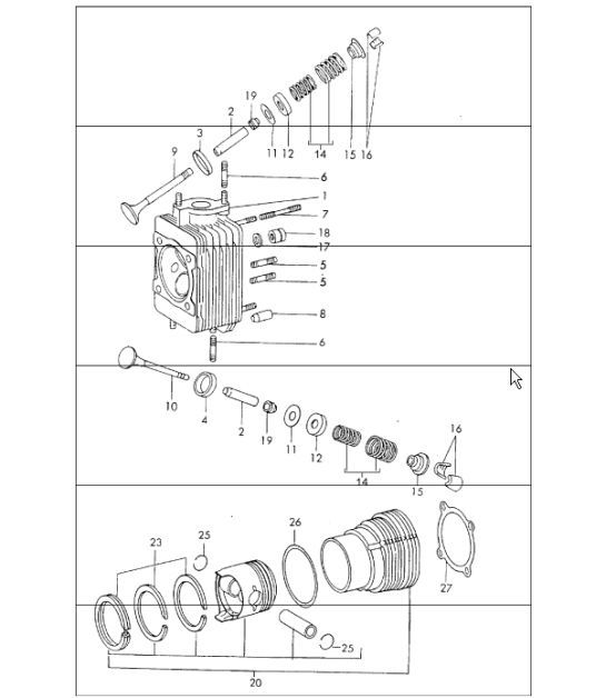 Diagram 103-00 Porsche Cayenne Turbo 4.5L 2003>> Engine
