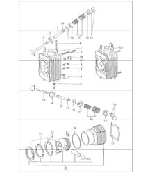 testa cilindro, cilindro con pistone 911 1972 IN POI