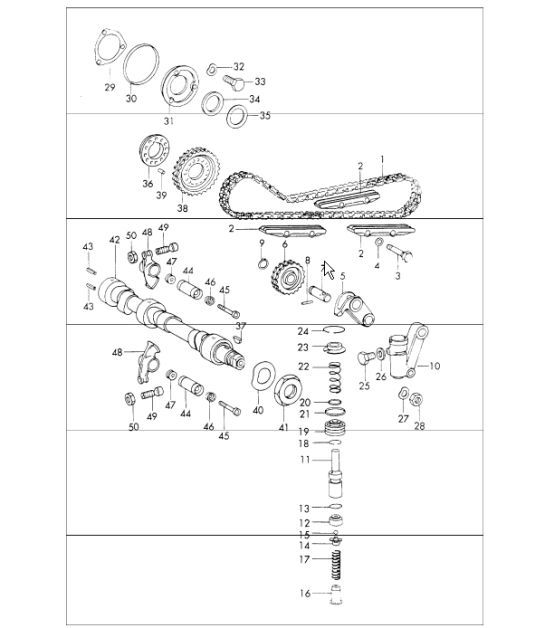 Diagram 103-15 Porsche 996 C4 3.4L 1997-08/01 Engine
