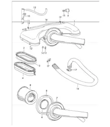 air cleaner system for - ZENITH carburettor 911 T/E/S UPTO 1971 and 911 T-V 1972 ONWARDS