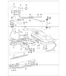 Líneas del sistema de combustible con bomba de combustible delantera para 911 HASTA 1971
