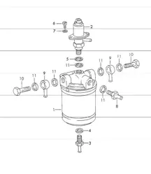 repair material for fuel filter - bosch - for  911 E/S, 911 T and CARRERA 2.7 1972 ONWARDS