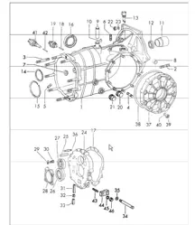 transmission case TYP 905/21 sportomatic for 911 T-V 1972 ONWARDS