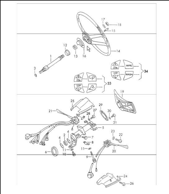 Diagram 403-05 Porsche 997 MKII Carrera C4 3.6L 2009>> Front Axle, Steering 