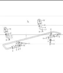 Asse posteriore stabilizzatore per 911S, CARRERA 2.7 e 911 T/E:M 1970-73