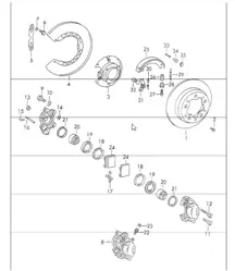 Freno de disco trasero 911 1970-73