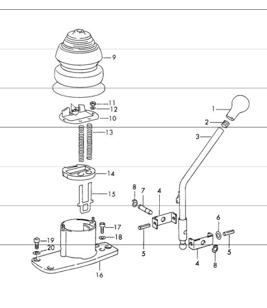 Diagram 701-05 Porsche Cayenne Turbo / Turbo S 4.8L 2007>> Hand Lever System, Pedal Cluster 