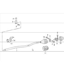 Gear shift rod and shift rod coupling for 911 1970-73 Gear shift rod and shift rod coupling for 911 1970-73