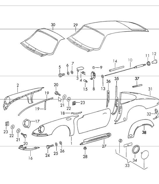 Diagram 801-30 Porsche Cayenne Coupe E-Hybrid V6 3.0L 340Hp 