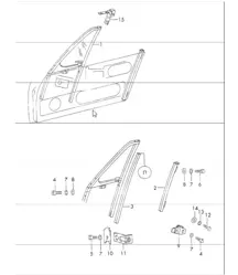 Door glass frame 911 1970-73 TARGA